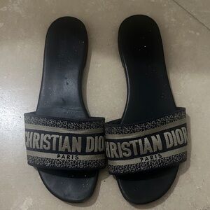 Authentic Dior Black and Tan Sandals